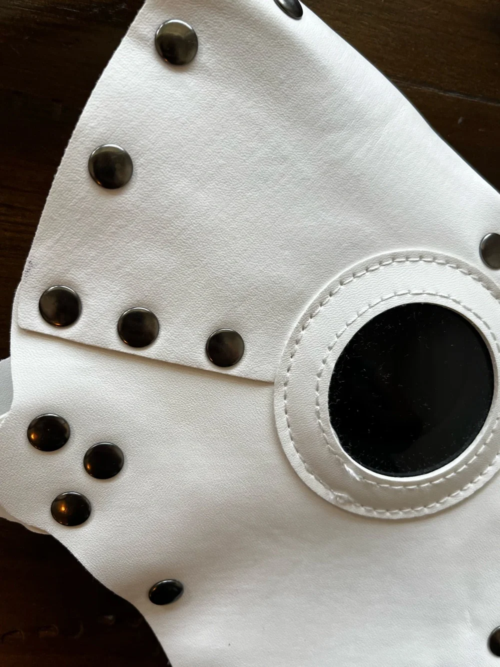 White Plague Doctor Mask Steampunk Cosplay Halloween Bird Beak Rivets Adult